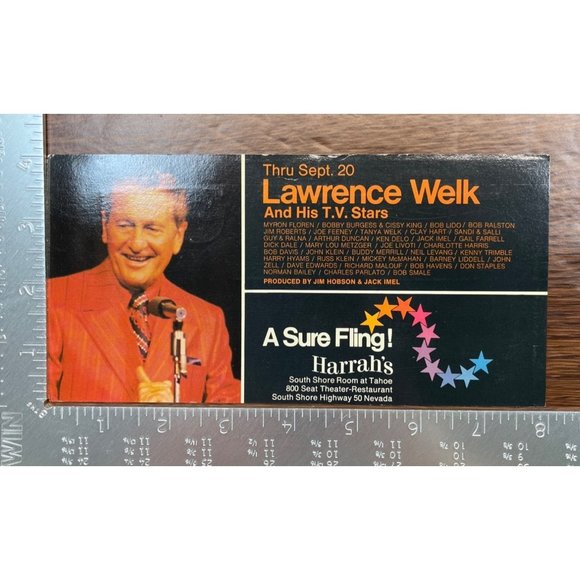 1972 Lawrence Welk and His TV Stars at Harrahs Lake Tahoe Casino Hotel Postcard - Picture 4 of 4